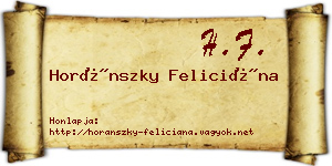 Horánszky Feliciána névjegykártya